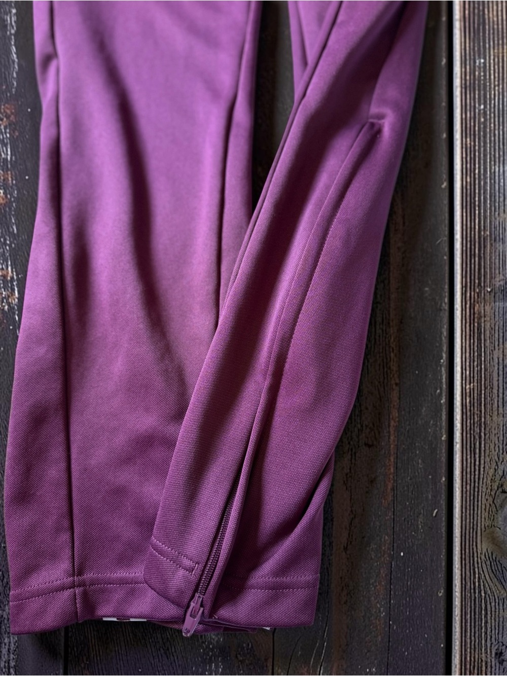 Adidas Track Pants Kids XS Burgundy Striped Hem Athletic Sweatpants - Picture 8 of 12